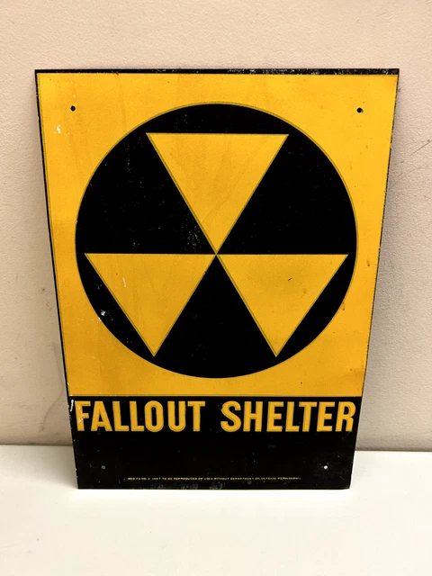 Fallout Shelter Sign Original Reflective Galvanized Steel 10x14"