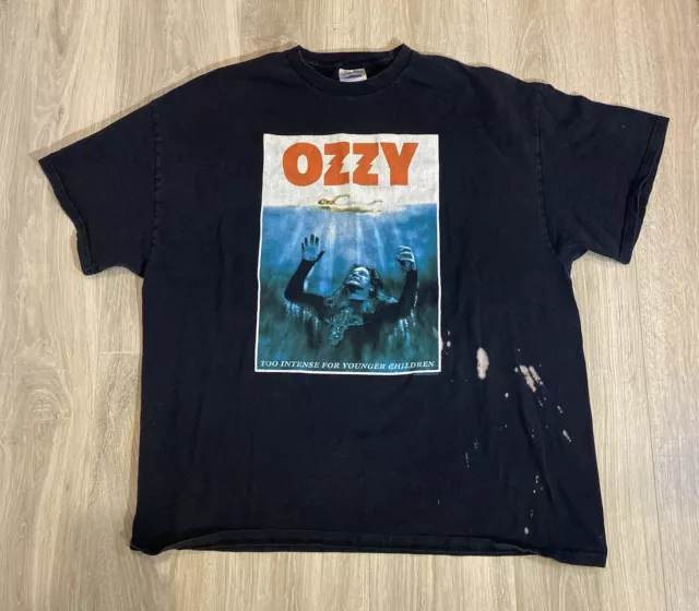 Vintage Ozzy Osbourne Jaws Concert Tour Graphic Band T-Shirt Sz 2XL Y2K Ozzfest