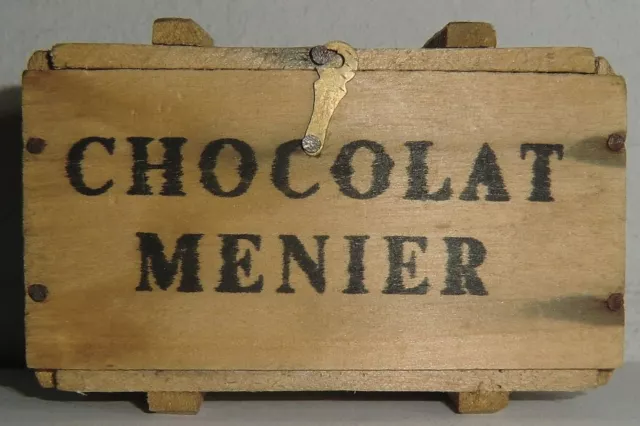 Ancienne petite boite en bois transport chocolat Menier état neuf
