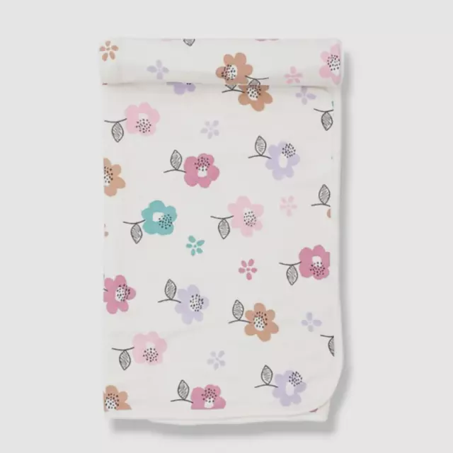 $41 Kissy Kissy Baby Girl's White Cotton Floral Print Blanket One Size