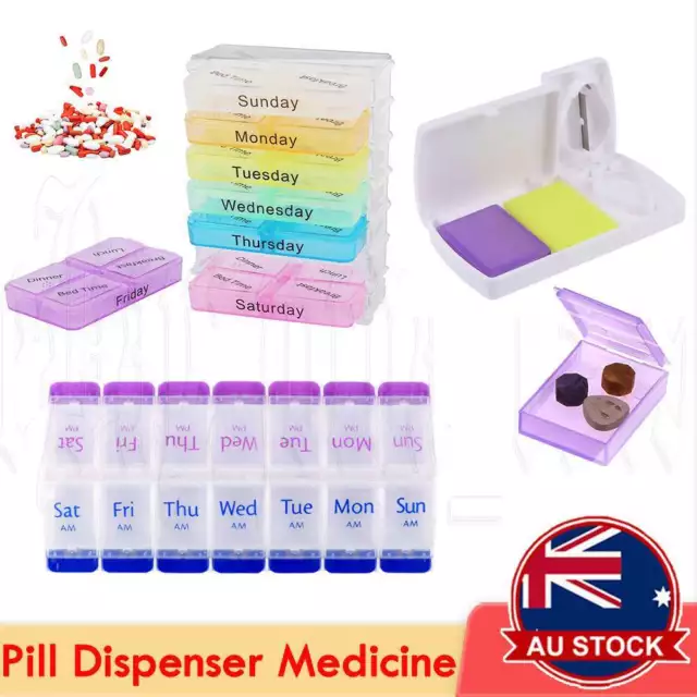Pill Box 7-day Large organiser Tablet Container Case Medicine Storage Dispenser