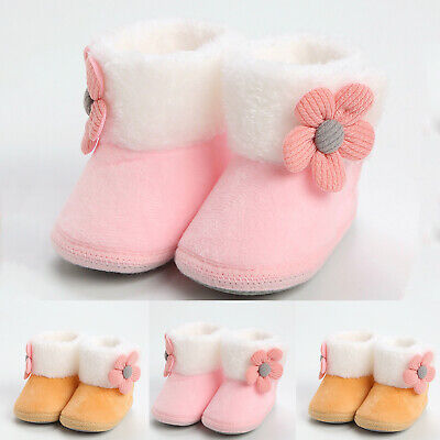 Infant Baby Girls Boys Toddler Slippers Socks Shoes Flowers Boots Winter Warm