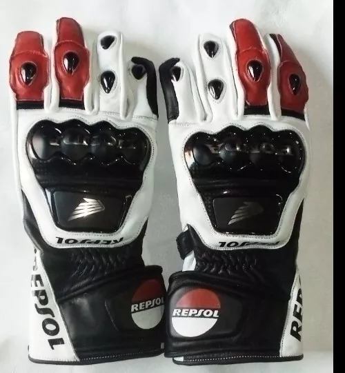 Repsol Motorcycle Leather Racing Gloves Motorbike Riding Gloves All Sizes