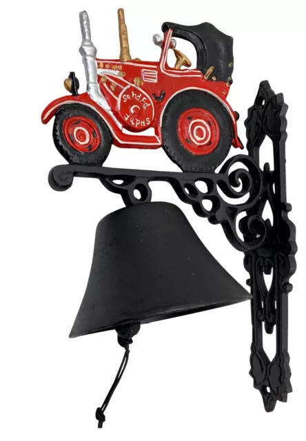 Campana de pared timbre de puerta hierro tractor decoración estilo antiguo 36cm