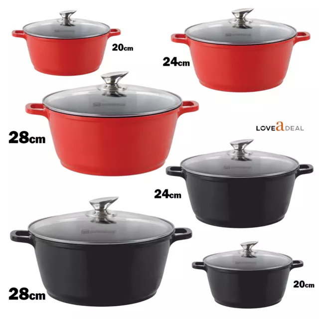 NEA Die-Cast Aluminium Stockpot Non-Stick Cookware Casserole Pan