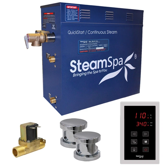 Generador de baño de vapor SteamSpa OAT1050-A Oasis 10,5 KW QuickStart - cromado
