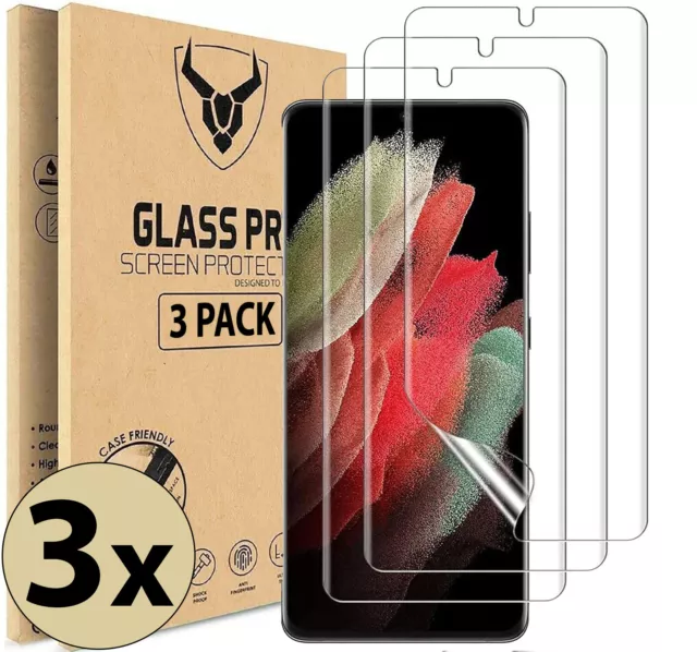 3x Panzerfolie Samsung Galaxy S23 S22 S21 Fe A52s Ultra Schutzglas 9H Echt Glas