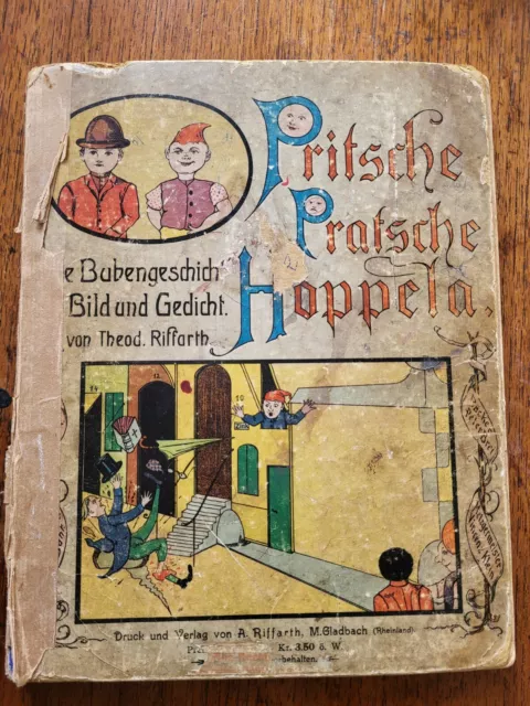 Theodor Riffarth Pritsche Pratsche Hoppela, seltene 1.Auflage, Bilderbuch antik