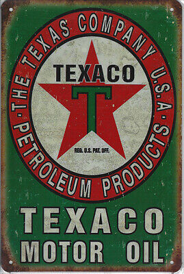 Garage Retro Metal Tin Sign Plaque Club Café Wall Décor Art Texaco Motor Oil