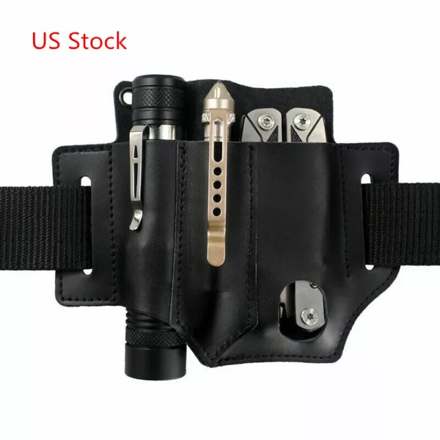 Portable Leather EDC Storage Bag Flashlight Pouch Portable Belt Tool Kit