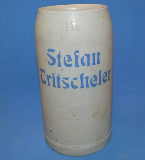 Bierkrug, Maßkrug Tritscheler um 1920, handgedreht, aufgelegt
