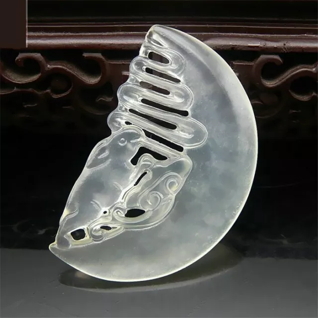 Xiuyu Hollow Tiangong Moon Rabbit Jade Pendant Necklace Hanfu Accessories