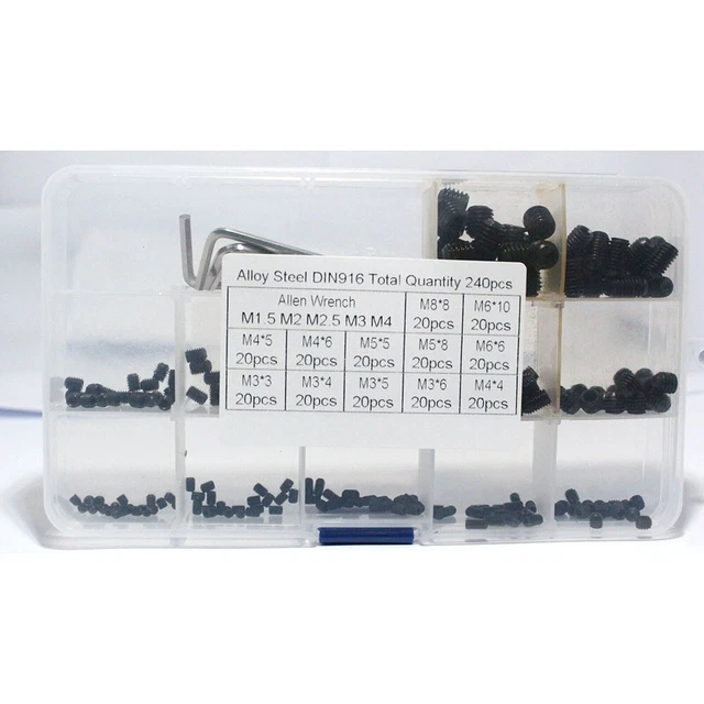 Ensemble de douilles hexagonales hautes performances kit de vis 240 pièces avec