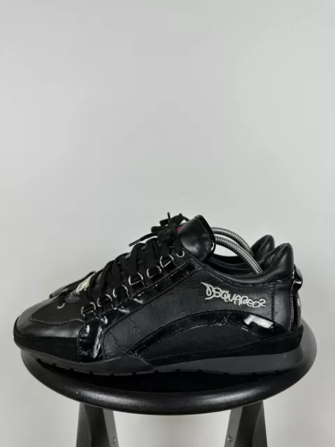 Men's Dsquared2 Get In The Fast Line Leather Low Sneakers Size 41