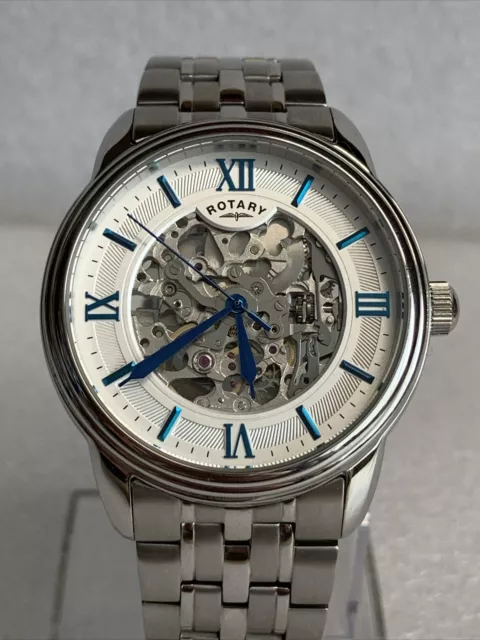 Rotary Men's Skeleton Stainless Steel Bracelet Automatic Watch GB03095/53.