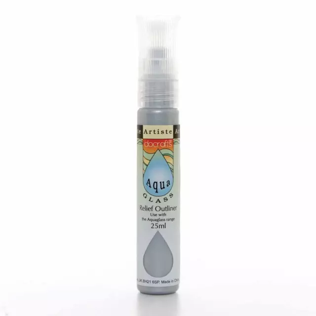 Artiste Aquaglass Relief Outliner Glass Paint (25ml) - Silver