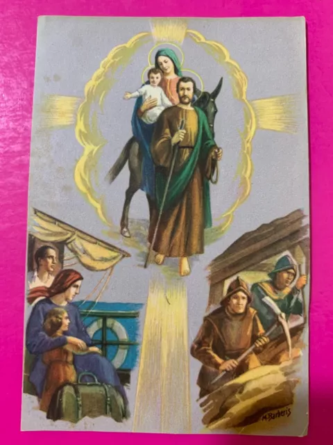 Santino Holy Card, Preghiera Alla Madonna Degli Emigrati  - Rif. 11204