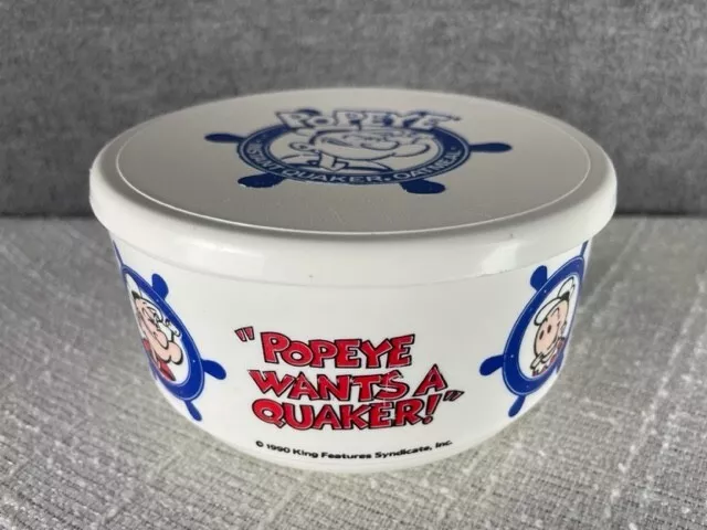 Popeye Quaker Instant Oatmeal Container 1990 King Feature Syndicate, Inc