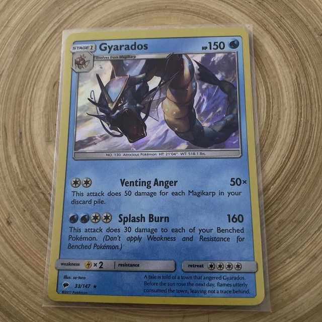 Pokemon Card Gyarados Burning Shadows Holo Rare 33/147 Near Mint
