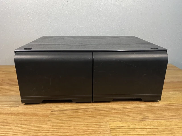 Vintage Black 2 Drawer 56 Slot CD Holder Storage Box