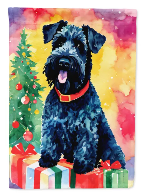 Kerry Blue Terrier Christmas Flag Canvas House Size DAC3494CHF