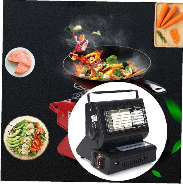 2in1 Tragbare Gasheizung Camping Butan Gas Kocher Keramik 1.3KW Dual-Zweck Herd