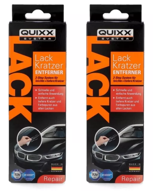 QUIXX 2x Lack-Reparatur Kit Kratzer-Entferner Coche Reparación Rascador Quitar