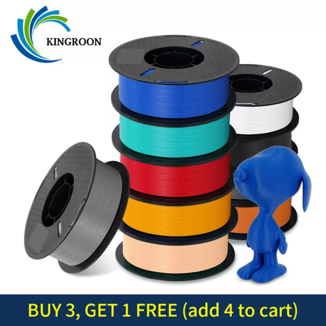 【BUY 3 GET 1 Free】Kingroon PLA PETG 3D Printer Filament 1.75 mm 1KG Bundle Spool