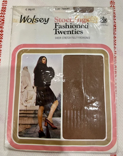 Sheerest Vintage Nylon Fully Fashioned Stockings Tan Size 9” 9” Foot