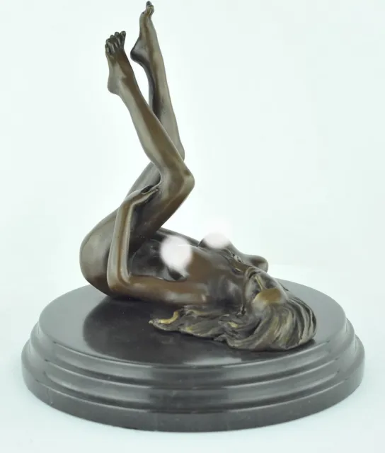 Estatua Bailarín Sexy Pin-up Art Deco Estilo Art Nouveau Estilo Bronce sólido