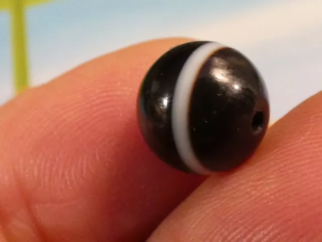 Antique Sulemani Mid Banded Agate Bead 10.3 Mm Perfect 120 Year Old Heirloom Antique Sulemani Mid Banded Agate Bead 10.3 Mm Perfect 120 Year Old Heirloom