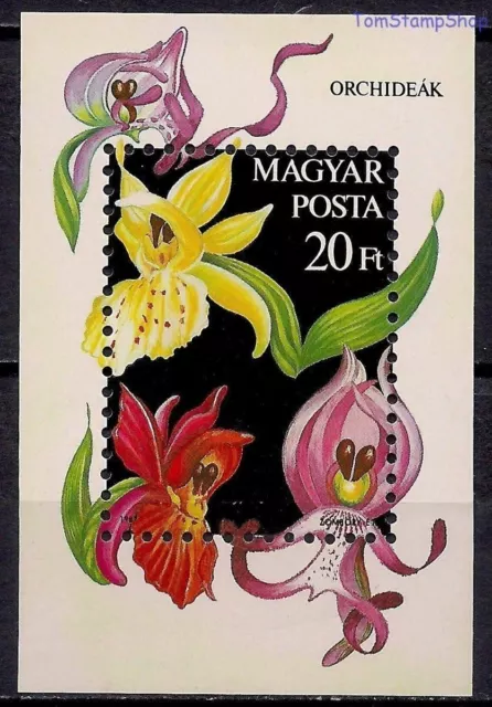 Hungary 1987 Orchids Flowers Plants Horticulture Nature m/s MNH