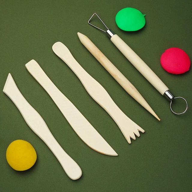 Lot De 5 Outils De Sculpture En Acier Inoxydable – Pour Argile Polymère, Pâte à Modeler – Lames Ondulées – DIY Et Modelage