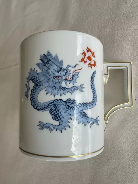 Meissen Schwerter Henkelbecher 1 Kaffeetasse Mingdrache Blau 1.Wahl