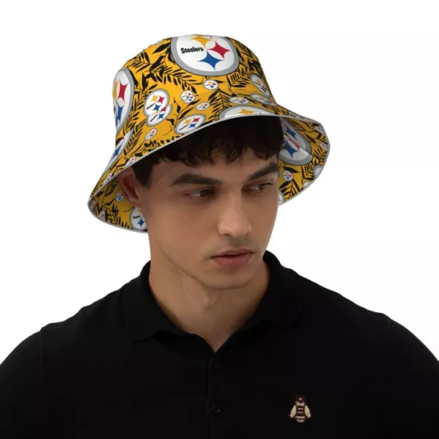 Pittsburgh Steelers Hawaiian Print Fisherman's Hat Bucket Hat Adult Sunshade