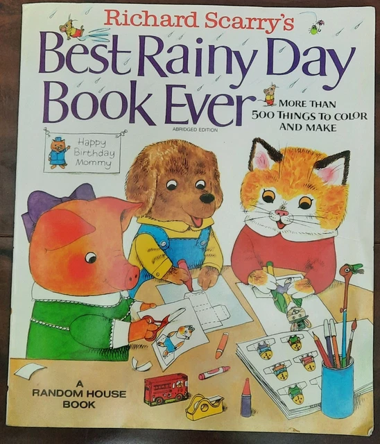 Vtg Best Rainy Day Book Ever by Richard Scarry 1974 Abridged Edition Paperback