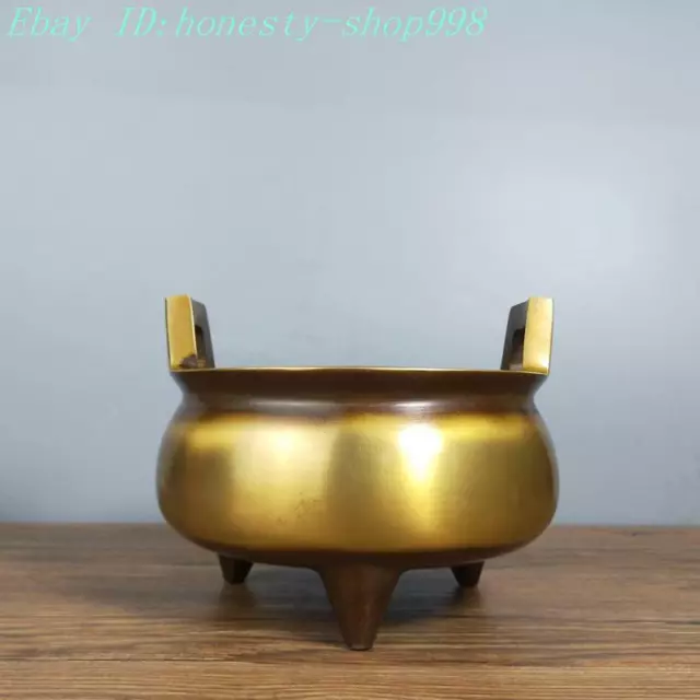 6.8" Marked old chinese Ancient dynasty bronze incense burner censer statue