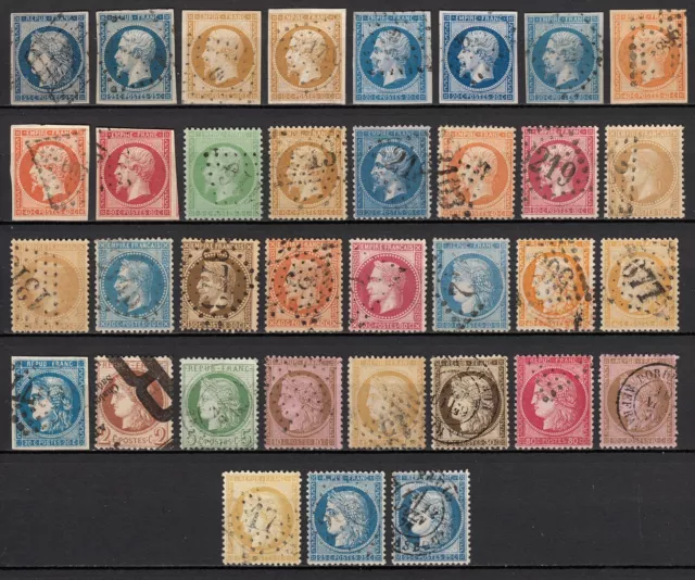 France 1849/1875 - Superbe collection 35 timbres Napoléon Cérès - TB 1er choix