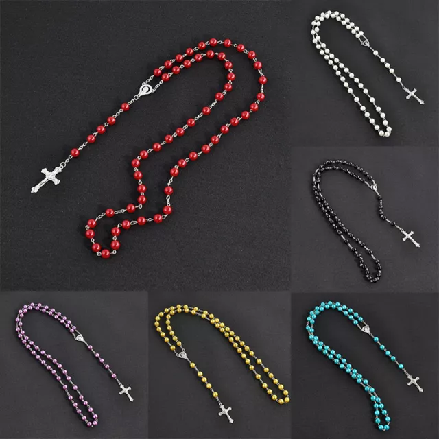 Rosary Beads Religious Necklace Rosary With Jesus On Cross*AU