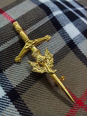 Cardo S Scozzese Cardo Heritage Spilla per Kilt Placcato Oro/Gonnellino Oro 10.2cm 