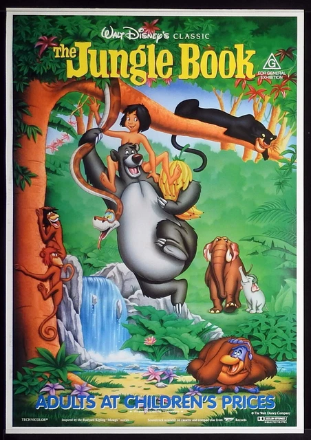 THE JUNGLE BOOK Original ROLLED 1990s Australian One Sheet Movie Poster ...