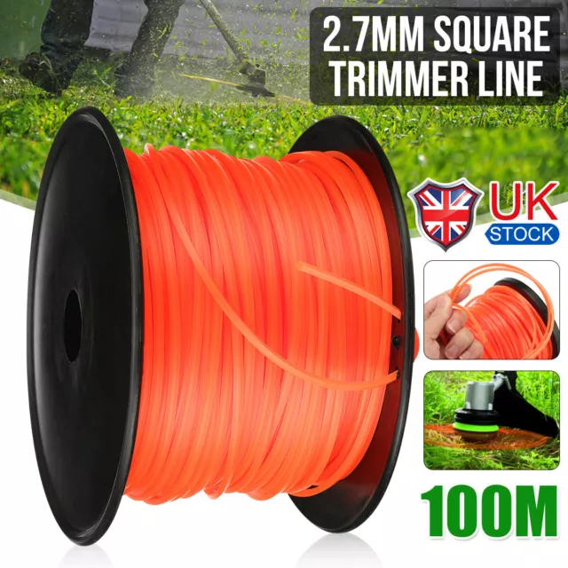 2.7mm x100m Square Brushcutter Strimmer Trimmer Cord Line Wire New For STIHL UK