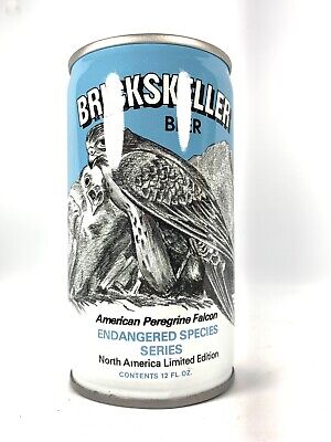 BRICKSKELLER (Blue) BEER can   "American Peregrine Falcon" Steel Ring-Tab EMPTY
