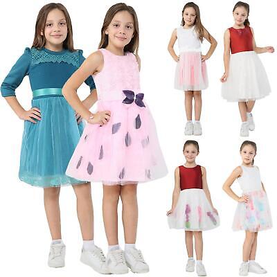 Girls Skater Dress Kids Party Dresses Princess Costume Frock Age 4,6,8,10 Years