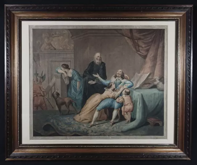 Antique 1788 Print 'Last Interview of Charles 1st & His Children' Very Rare