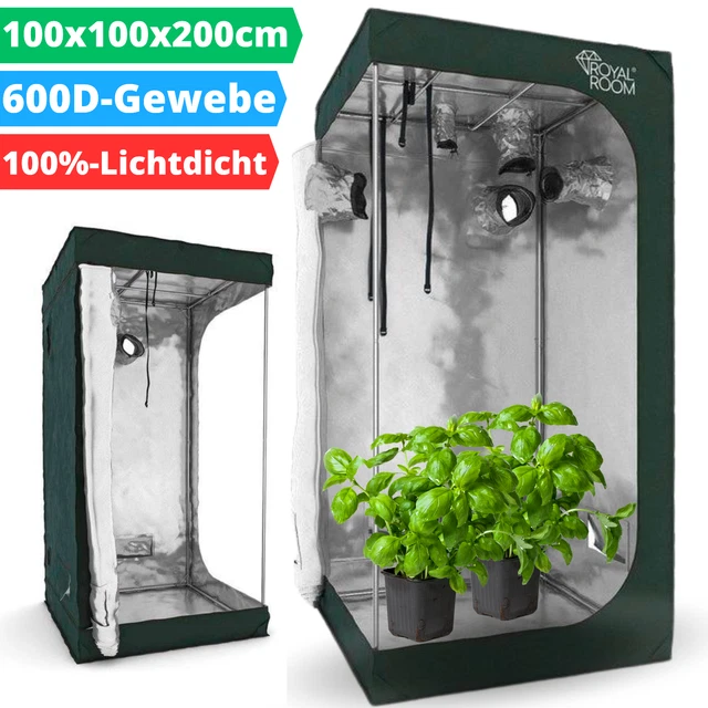 Weedness Grow Zelt 120x120x200cm - Lichtdichtes Indoor Zuchtzelt
