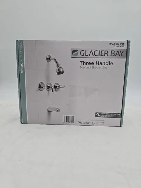 Glacier 1002 910 935 Bay Aragon 3-Handle 1-Spray Tub and Shower Faucet Chrome