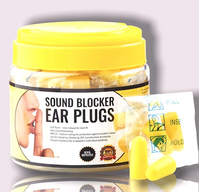 Sound Blocker Ear Plugs 25 Pairs Hygienically Wrapped In Individual Polybags