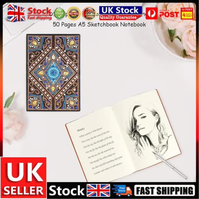 DIY Mandala Special Shaped Diamond Painting 50 Pages Sketchbook A5 Notebook Gift