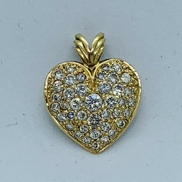2.Ct Round Good Cut Moissanite Heart Women's Gift Pendant 14k Yellow Gold Plated 7